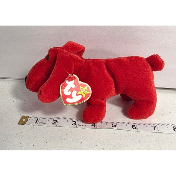 Rare retired 1996 Ty Rover Red dog Beanie Baby with Tag Errors - Picture 6 of 7